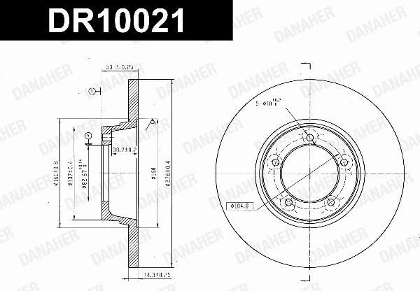 Danaher DR10021 - Гальмівний диск autocars.com.ua