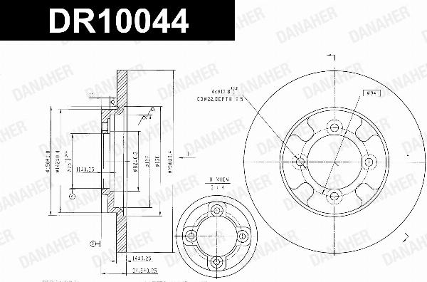 Danaher DR10044 - Гальмівний диск autocars.com.ua