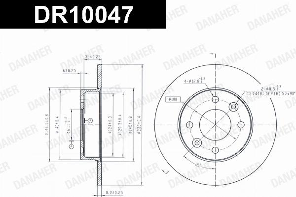 Danaher DR10047 - Гальмівний диск autocars.com.ua