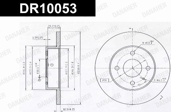 Danaher DR10053 - Гальмівний диск autocars.com.ua
