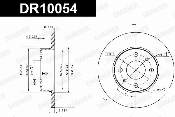 Danaher DR10054 - Гальмівний диск autocars.com.ua
