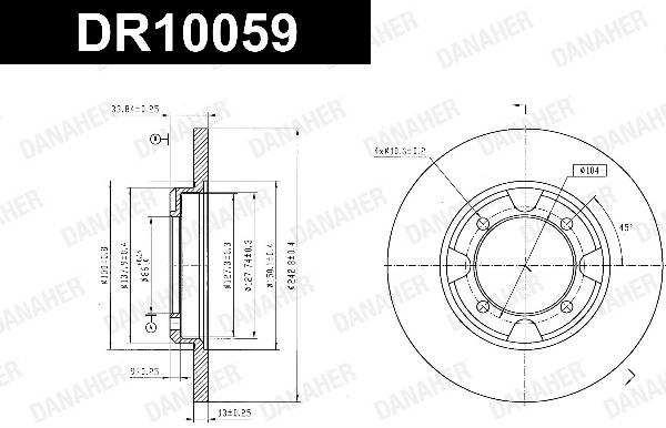 Danaher DR10059 - Гальмівний диск autocars.com.ua
