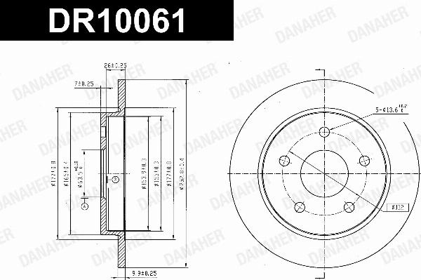 Danaher DR10061 - Гальмівний диск autocars.com.ua