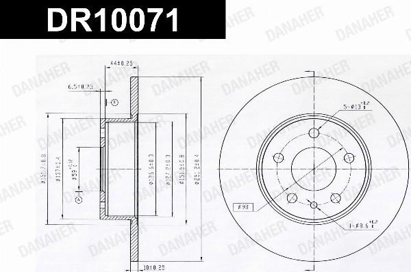 Danaher DR10071 - Гальмівний диск autocars.com.ua