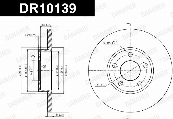 Danaher DR10139 - Гальмівний диск autocars.com.ua