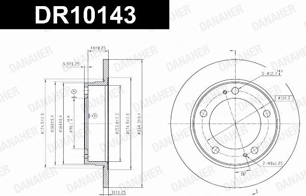 Danaher DR10143 - Гальмівний диск autocars.com.ua