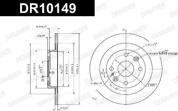 Danaher DR10149 - Гальмівний диск autocars.com.ua