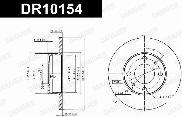 Danaher DR10154 - Гальмівний диск autocars.com.ua