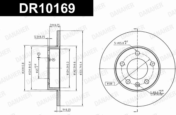 Danaher DR10169 - Гальмівний диск autocars.com.ua