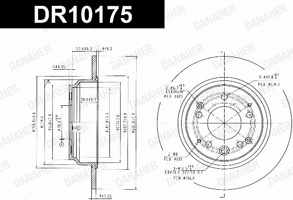 Danaher DR10175 - Гальмівний диск autocars.com.ua