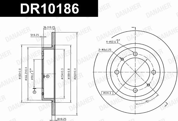 Danaher DR10186 - Гальмівний диск autocars.com.ua