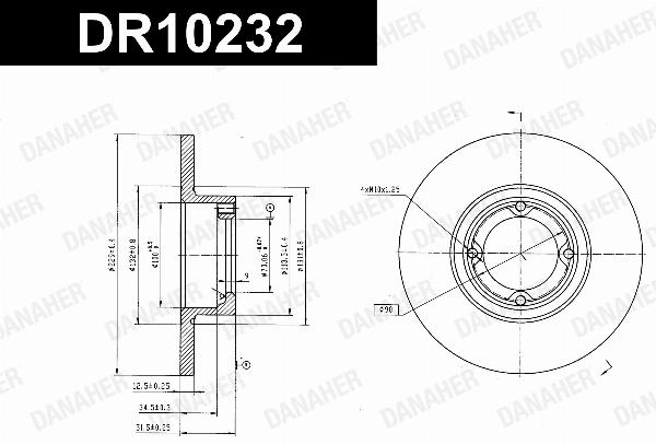 Danaher DR10232 - Гальмівний диск autocars.com.ua