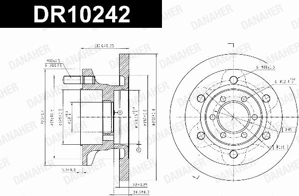 Danaher DR10242 - Гальмівний диск autocars.com.ua