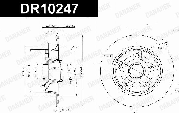 Danaher DR10247 - Гальмівний диск autocars.com.ua