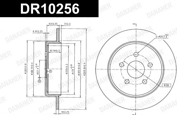 Danaher DR10256 - Гальмівний диск autocars.com.ua