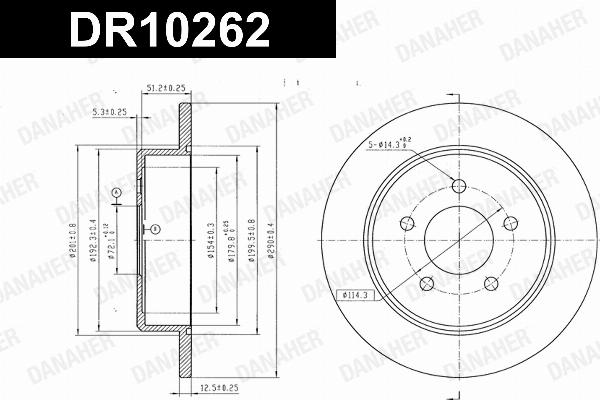 Danaher DR10262 - Гальмівний диск autocars.com.ua