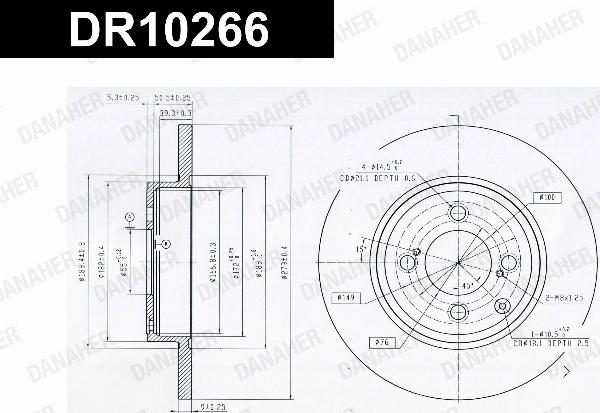 Danaher DR10266 - Гальмівний диск autocars.com.ua