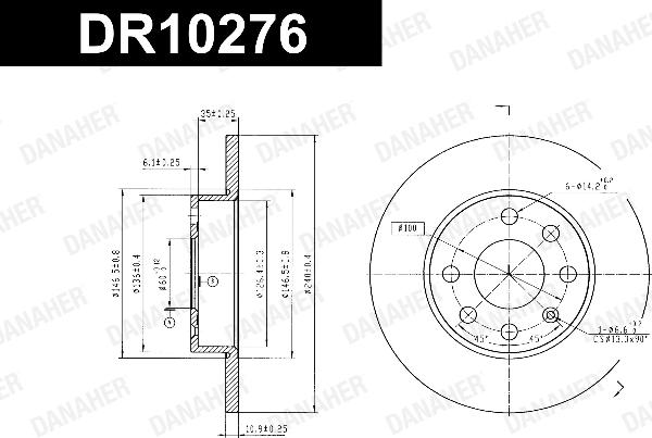 Danaher DR10276 - Гальмівний диск autocars.com.ua
