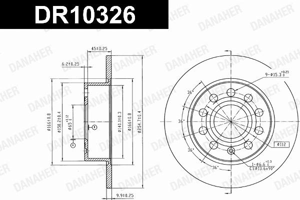 Danaher DR10326 - Гальмівний диск autocars.com.ua