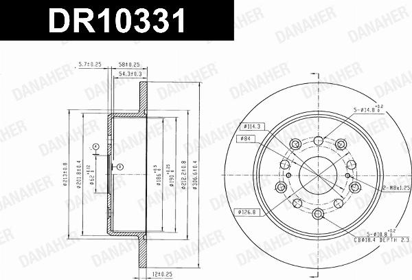 Danaher DR10331 - Гальмівний диск autocars.com.ua