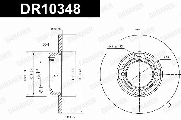 Danaher DR10348 - Гальмівний диск autocars.com.ua