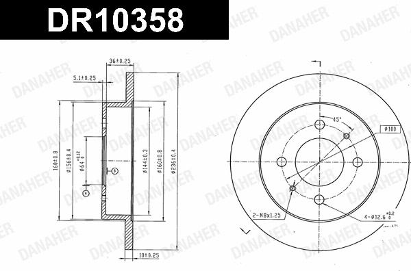 Danaher DR10358 - Гальмівний диск autocars.com.ua