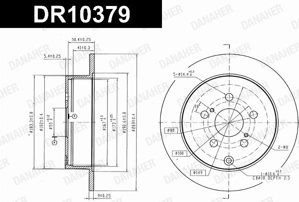 Danaher DR10379 - Гальмівний диск autocars.com.ua
