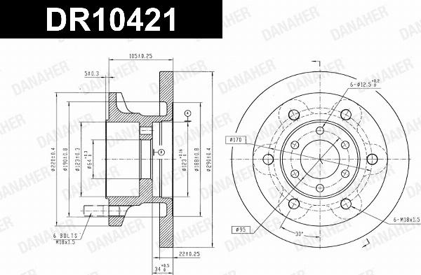 Danaher DR10421 - Гальмівний диск autocars.com.ua