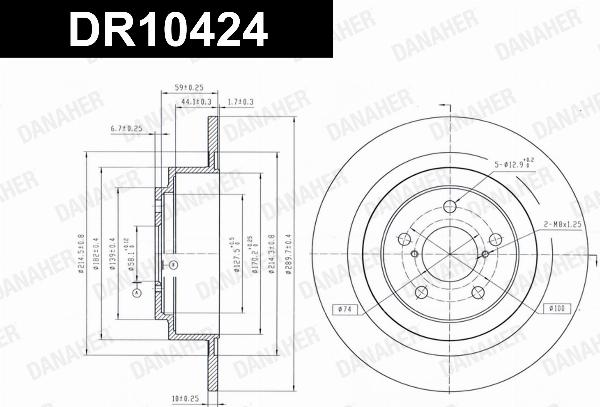 Danaher DR10424 - Гальмівний диск autocars.com.ua