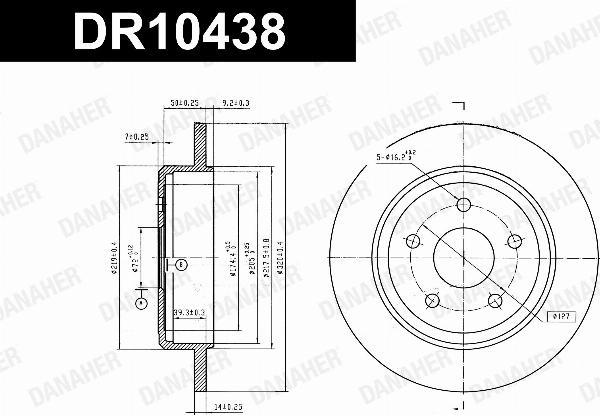 Danaher DR10438 - Гальмівний диск autocars.com.ua