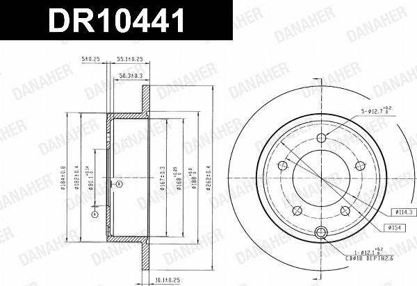 Danaher DR10441 - Гальмівний диск autocars.com.ua