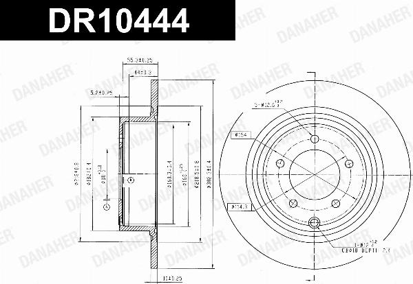Danaher DR10444 - Гальмівний диск autocars.com.ua