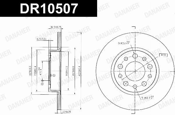 Danaher DR10507 - Гальмівний диск autocars.com.ua