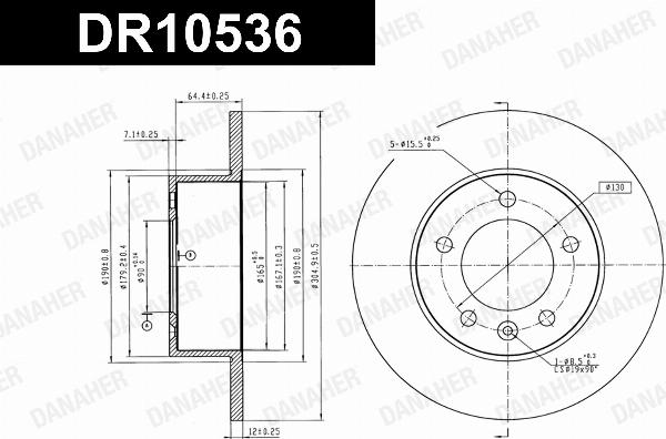 Danaher DR10536 - Гальмівний диск autocars.com.ua