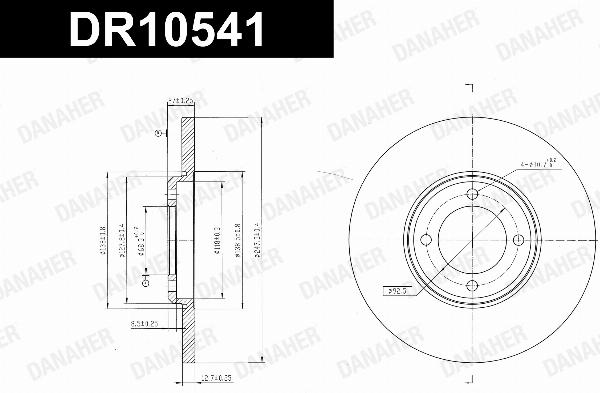 Danaher DR10541 - Гальмівний диск autocars.com.ua