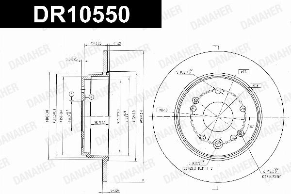 Danaher DR10550 - Гальмівний диск autocars.com.ua