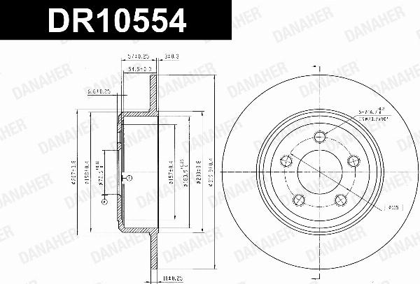 Danaher DR10554 - Гальмівний диск autocars.com.ua