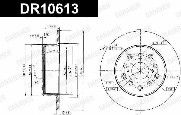 Danaher DR10613 - Гальмівний диск autocars.com.ua