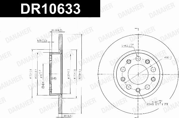 Danaher DR10633 - Гальмівний диск autocars.com.ua