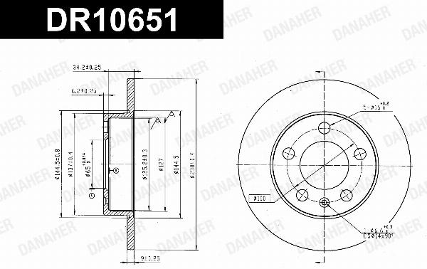 Danaher DR10651 - Гальмівний диск autocars.com.ua