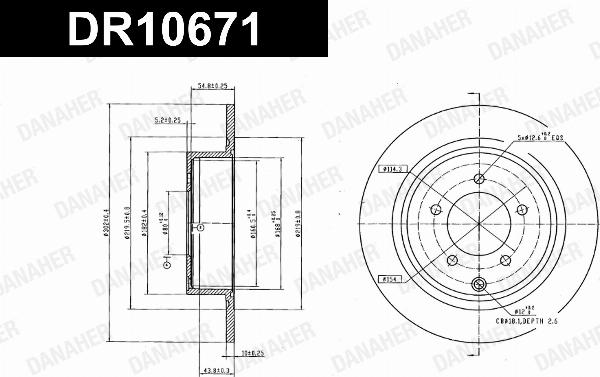 Danaher DR10671 - Гальмівний диск autocars.com.ua