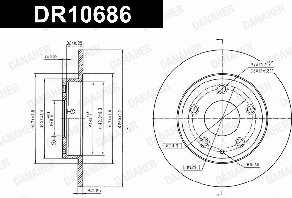 Danaher DR10686 - Гальмівний диск autocars.com.ua
