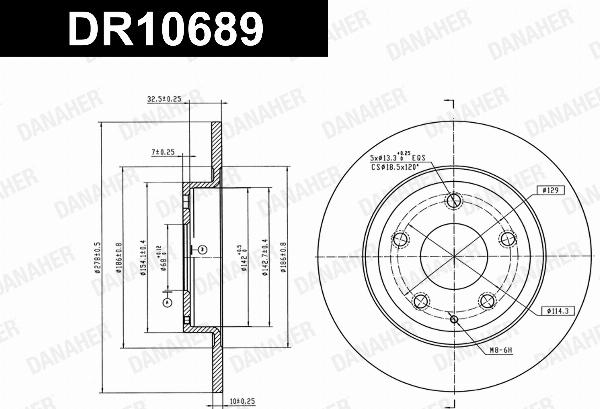 Danaher DR10689 - Гальмівний диск autocars.com.ua