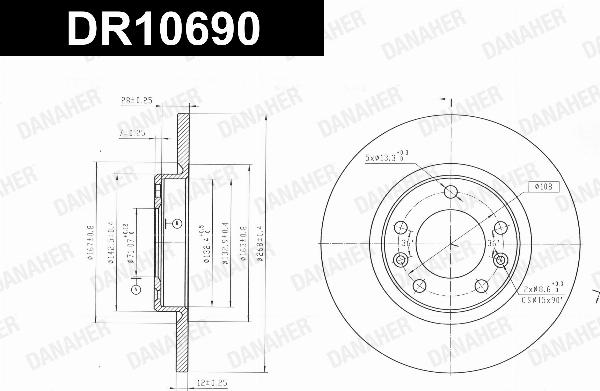 Danaher DR10690 - Гальмівний диск autocars.com.ua