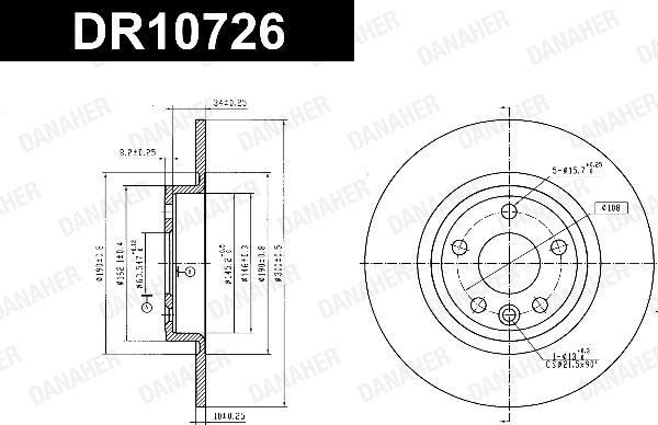 Danaher DR10726 - Гальмівний диск autocars.com.ua