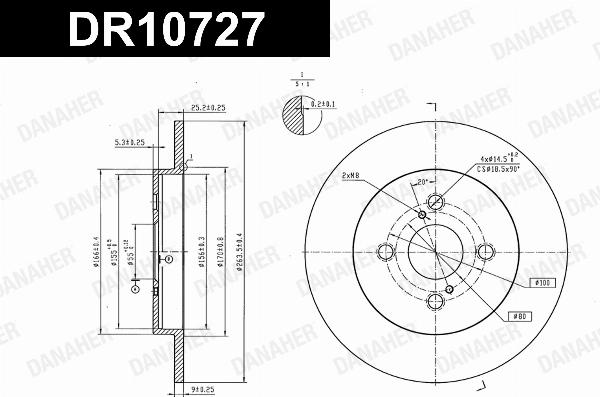 Danaher DR10727 - Гальмівний диск autocars.com.ua