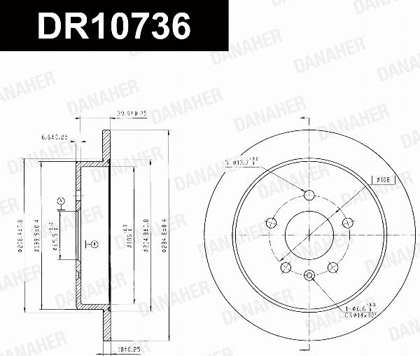 Danaher DR10736 - Гальмівний диск autocars.com.ua