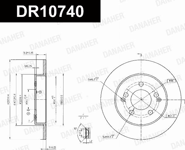 Danaher DR10740 - Гальмівний диск autocars.com.ua