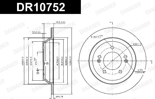 Danaher DR10752 - Гальмівний диск autocars.com.ua
