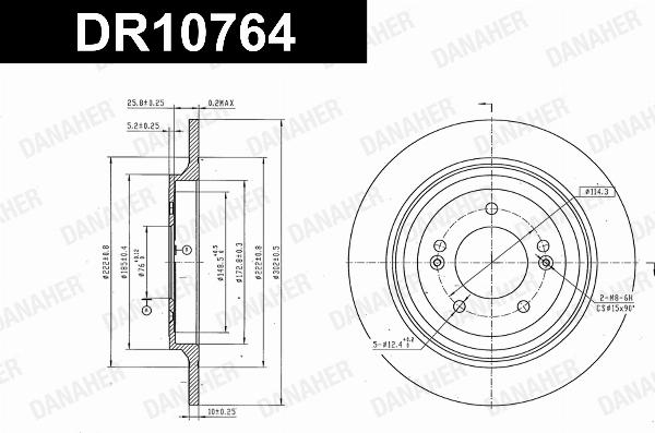 Danaher DR10764 - Гальмівний диск autocars.com.ua